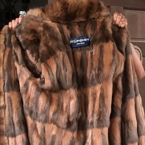 Designer New Yves st Laurent Russian sable fur coat S-M - Picture 7 of 13